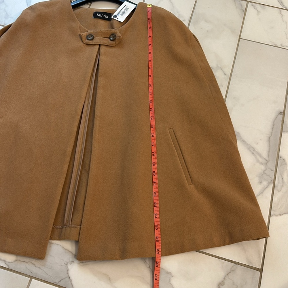 New Camel Color Fabrik Cape Coat - Picture 3 of 4